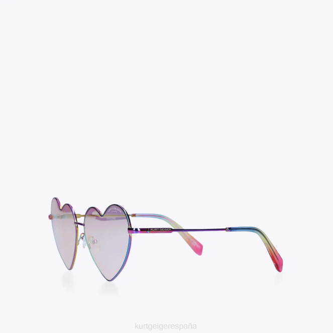 Kurt Geiger mujer gafas de sol london con forma de corazón de metal 2LPR467 | accesorios combinación de metales